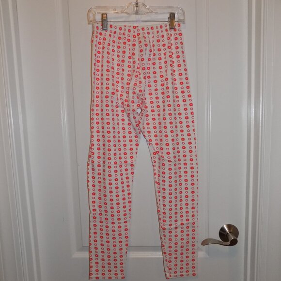 PETIT BATEAU Girls White Orange Circle Dot Pajama Bottoms PJ Pants Sz 14 - Picture 3 of 3